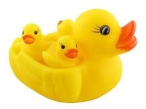 Duck Chu Chu Made in Safe Non-Toxic Silicone Rubber Rattle for Children Toddler Infant Products Born Baby First Toys