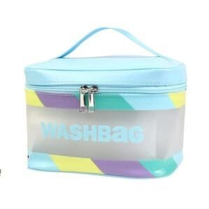 Multipurpose Transparent Travel Cosmetic Bag,Makeup Bag for Women Travel Toiletry Bag, Waterproof Bag Portable Zippered Cosmetic Bag for Home & Travel (Blue)