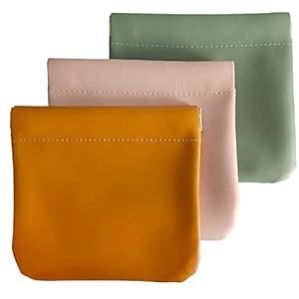 Pocket Cosmetic Bag,Pocket Cosmetic Bag Squeeze,Pocket Cosmetic Bag Waterproof Leather No Zipper Self-Closing Portable Travel Makeup Pouch