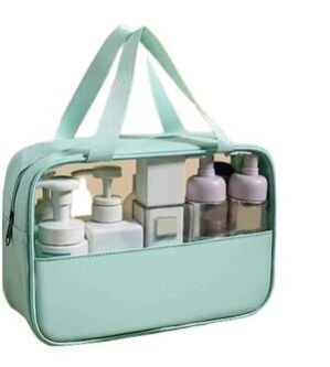 1Pack Makeup Bag, Travel Cosmetic Bag with Handle Waterproof Toiletry Bag Portable Organizer Storage Bag Set for Women Big Size