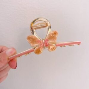 Big Fancy Metal Non-Slip Hair Clip, Large Jaw Clips, For Women’s Thin Thick Curly Hair Pearl Hair Clips Sparkly Hold Hair Jaw Clips