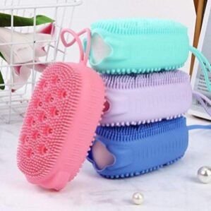 Silicone Bubble Bath Brush Quick Foaming Bath Brush Scrubbing Brushes Soft Rubbing Massage Bubble Body Cleaner Silicone Bathroom(Multi Color)