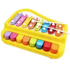 2 in 1 Baby Piano Xylophone Toy – 8 Multicolored Key Keyboard Xylophone Piano for Toddlers 1-3 Years Old | Preschool Educational Musical Learning Instruments Toy for Baby Kids Girls Boys