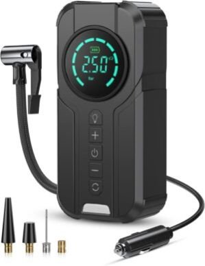 Tire Inflator Portable Air Compressor, 150PSI Fast Tire Inflator & Cordless, Portable Air Compressor For Car Tires, Motorcycles, Bikes, Balls, Air Pump For Car Tires with Digital Display