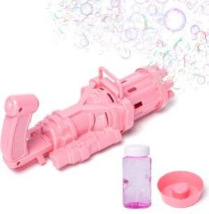 Hole Electric Gatling Bubble Gun for Kids with Soap Solution Indoor and Outdoor Toys for Toddlers Bubble Maker Gun Machine for Girls, Boys and for Parties (Multicolor, 3+ Year)
