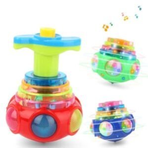 Gyro Magic Lattoo Toy with Music and Lights Spinning Top Toy for Kids Boys Colourful Tops Pack of 1 Color May Vary