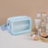 Portable Zipper Makeup Wash Bag Organizer Carry Pouch Bag,Travel Storage Washbag for Women and Girls (Blue)