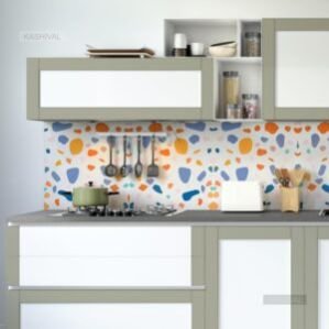 White Big Dotted Marble Kitchen Oil Proof Foil Stickers,Kitchen Backsplash Wallpaper,Self-Adhesive Wall Sticker Waterproof and Heat Resistant (Size : 60 * 200 cm) (Big Dotted Marble A31)