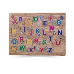 Puzzle Toys For Kids 3+ Years Kliffoo Wooden Capital Alphabet Puzzle with Pictures ABC Puzzle for Kid Early Education Letters Puzzles for Preschool &Toddlers,Montessori Learning ABCD Puzzle Bord (Capital Alphabet Puzzle)