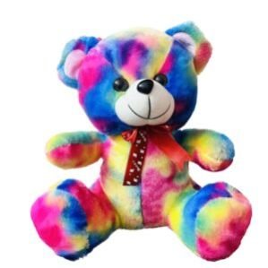 Decoready Super Soft Stuffed Teddy Bear Plush Toy Teddy Bear Cuddly Baby Soft Toy for Girls Birthday Gift Items (38 cm) Rainbow Teddy (Medium, Multicolour)