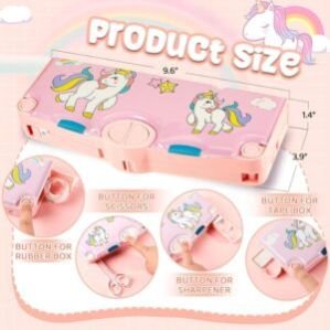 Multifunctional Pencil Box for Kids, Unicorn Pencil Box, Kids Pencil Box for Girls, Magnetic Pencil Box for Girls, Girls Pencil Pouch, Pop up Pencil Box,Unicorn Return Gifts for Kids