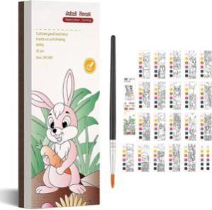 Watercolor Book Water Painting Patterns Book with Art Brush for Kids Toddle Cartoon Painting kit Children Watercolor Paint Book | Portable Pocket Travel Watercolor Kit