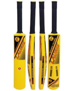 Plastic Cricket Bat – Ideal for Tennis and Gully/Turf Cricket Bat with PVC Ball for Kids, Color-Yellow, Size-Full (15 Years and Above)