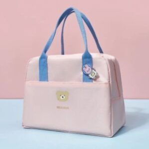 Soft Lunch Bag Insulated Cartoon Oxford Cloth Lunch Tote Smooth Zipper Thicken Aluminum Foil Inner Lining Perfect for School Office and Travel