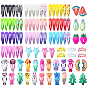 Hair Clips,ute Mini Snap Hair Clips For Baby Girls Kids, Colorful Small Snap Barrettes Metal Hair Clips For Fine Hair styling (100 PCS ANIMAL PRINT), Multi