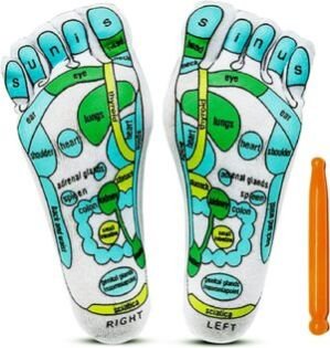 Acupressure Reflexology Socks For Women And Men | S M SIZE Foot Massage Sock | Relieve Tired Physiotherapy Socks With Massage Tools Foot Point Complete Illustration