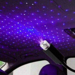 Car USB Atmosphere Ambient Star Light car interior lights LED decorative armrest box car roof full star projection laser RANDOM COLOR