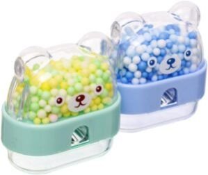 cute 1 PC Bear Shape Pencil Sharpener with Colofrul Foam Balls for Students -Handheld Pencil Sharpener – School Student Stationery Supplies – Birthday Return Gifts for Kids (Multicolor)