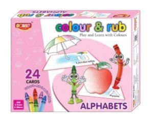 Colour and Rub for Smart Kids | Reusable Cards | Learning Devlopment Skill for Kids 2+ Years | Color and Cards (Alphabet)