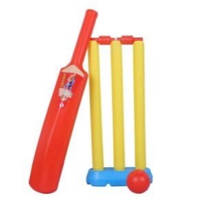 Plastic 20-20 Cricket kit for Kids Cricket Set of 2-4 Year Boys Bat, Ball, wickets & stamp Set Playing Outdoor and Indoor Sports Game Toy (CRICKET KIT-1)