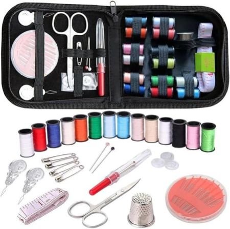 Sewing Kit,Sewing Bag Set, Portable Sewing Kit - DIY Supplies with Accessories, Ideal for Adults, Beginners, Travelers and More. Includes Black Handbag