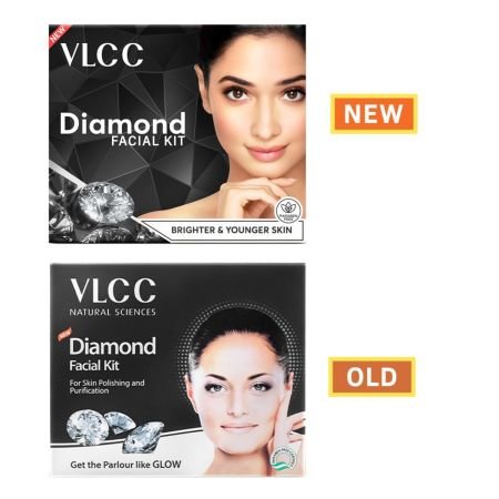 Diamond Facial Kit – 60g | Skin purifying with Parlour Glow | Improves Skin Elasticity, Brightens and Lightens Patchy Damaged Skin | With Colloidal Diamond, Jojoba Oil, Olive Oil & Aloe Vera.
