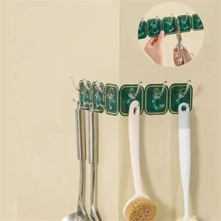 Coat Rack Wall Mounted – 5 Tri Hooks, Heavy Duty, Coat Hook Rail for Coat Hat Towel Purse Bathroom Adhesive Hooks for Hanging Heavy Duty Wall Hooks Self Adhesive