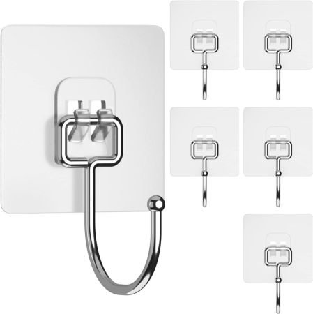 Wall Hooks for Hanging Strong, 1 Pack Adhesive Hooks for Wall Heavy Duty, Wall hangings, Kitchen Accessories Items.