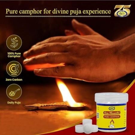Cycle Pure Camphor for Pooja – 220 Round Tablets (110 N X 2 Kapur Jars) | Pure Camphor for Divine Puja Experience | Zero Carbon | Ideal for Daily Rituals, Special Occasions & Havan