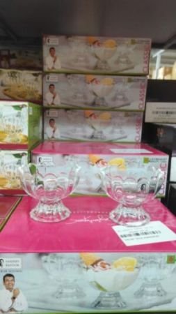Glass Ice Cream Bowl Set Small Dessert Cups for Nuts Mini Footed Dessert Clear Fruit Parfait Lead-Free Glass Trifle Tasters(6 PCS – 120ML)