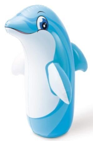 8-bit Hit Me Air Inflated Toy for Kids, a Water and Air Inflated Punching Bag (Blue)