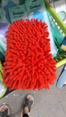 Microfiber Cleaning Gloves Chenille Mitts Hand Duster Car & Home Cleaning Super Absorbent Easy Dust Removal Glove (Orange)