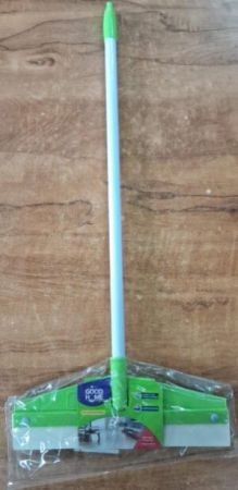 Plastic Floor Squeegee Wiper -with telescopic handle (Green/Silver)