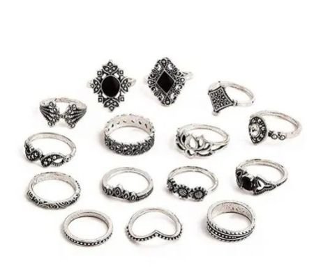 Fashion Latest Stylish silver plated Finger Rings for Women and Girls combo